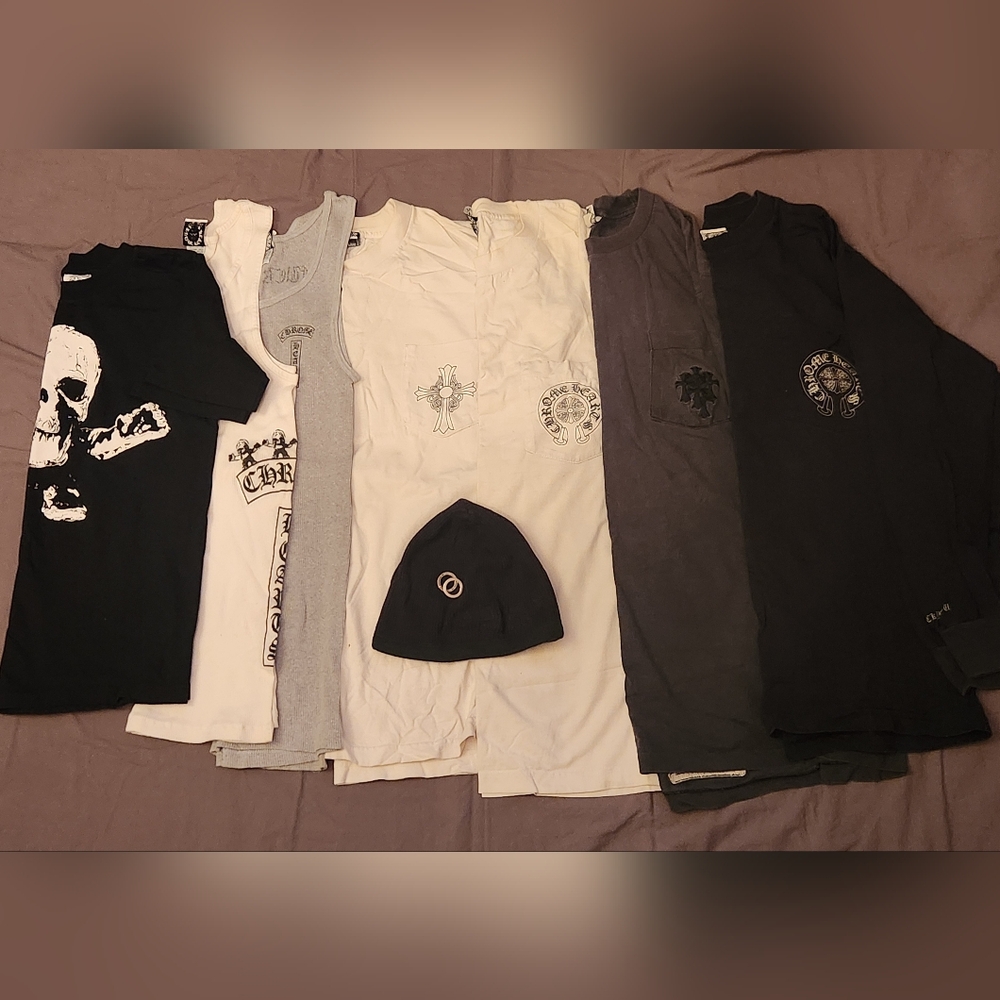 Authentic Chrome Hearts T-shirt,tanks, and Beanie Lot